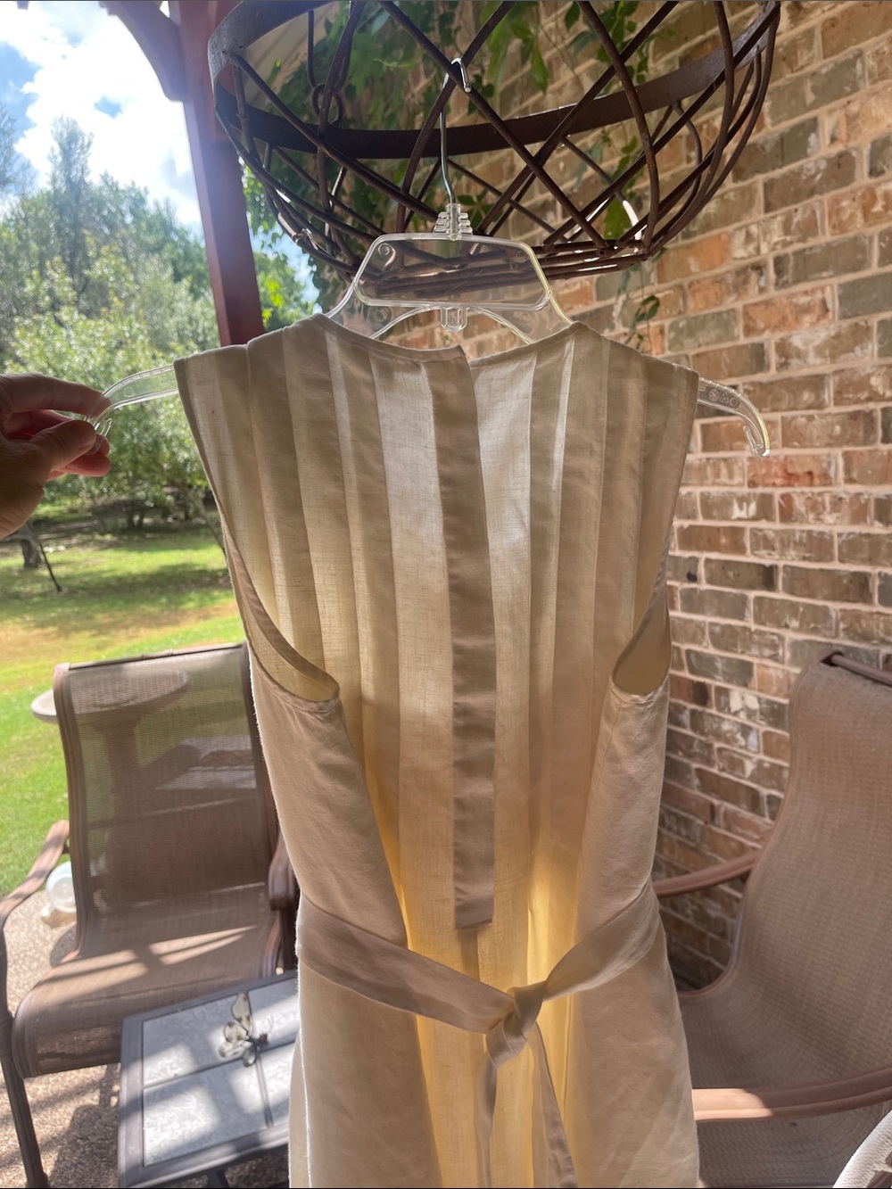 Theory Sleeveless Cream Midi Dress - Picture 5 of 9